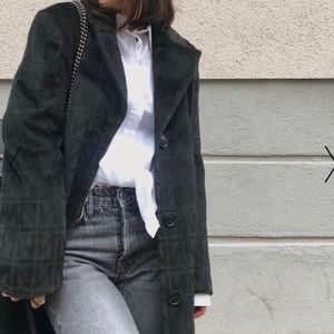 N Branded Hairy Long Coat